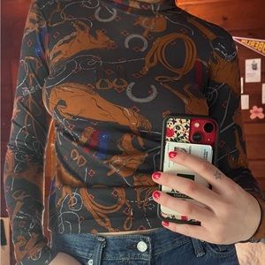Amazing western style mock neck